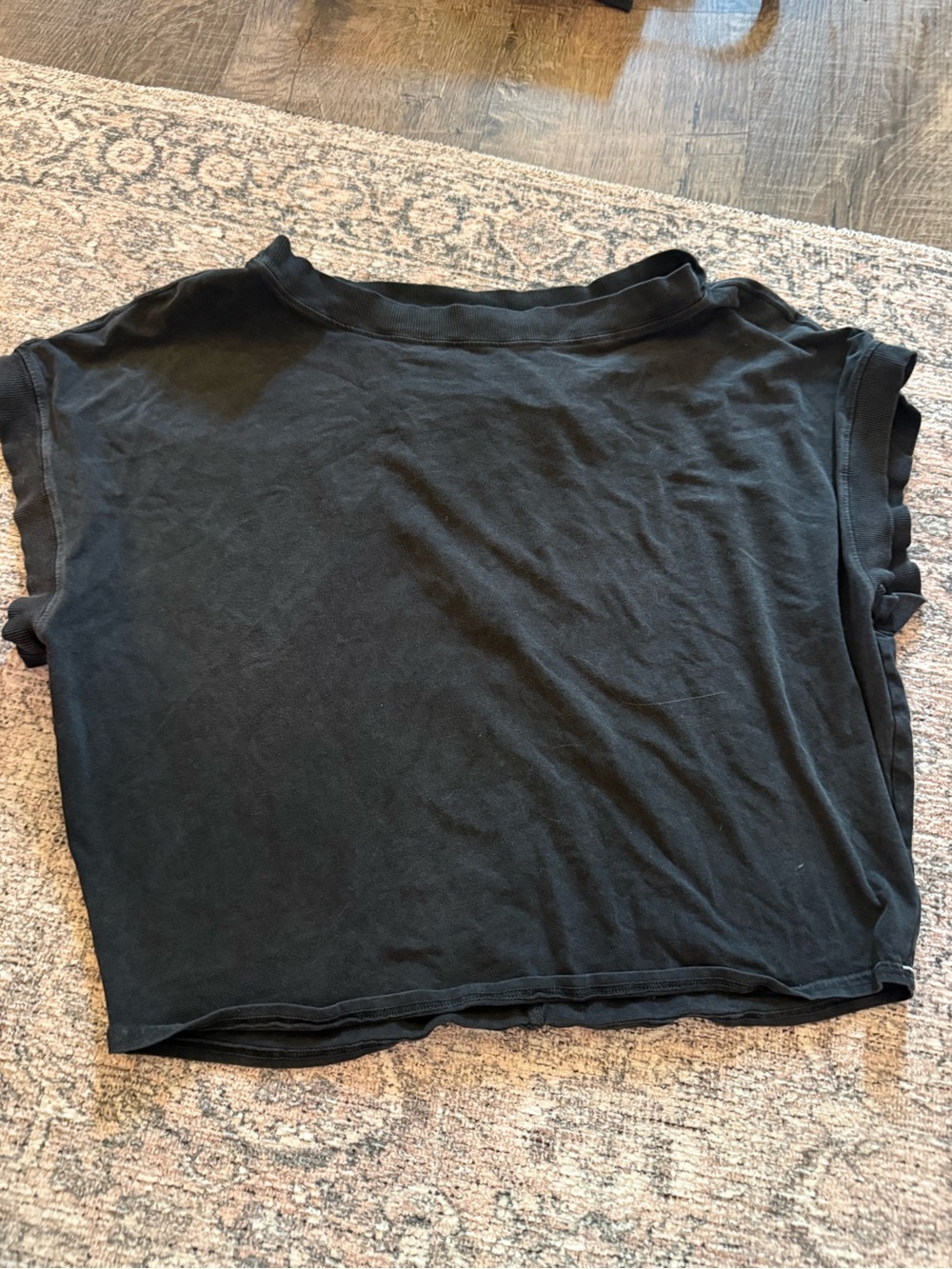 Free People Black Boxy Muscle Tee